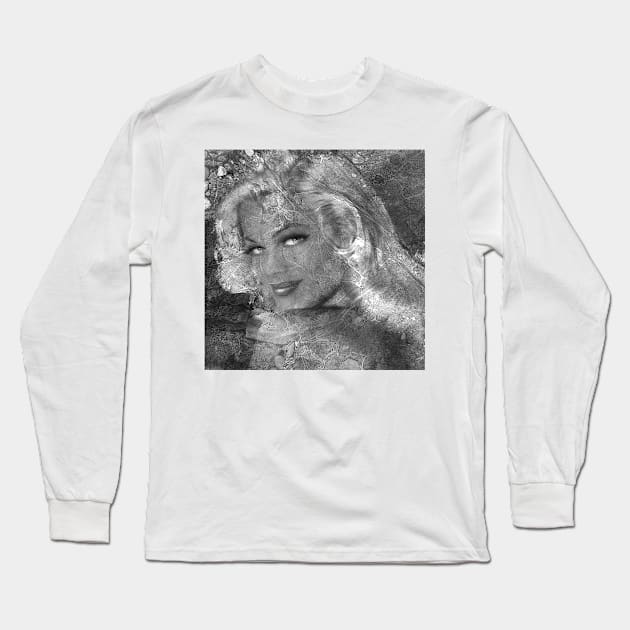 Queen Of Ice BW Long Sleeve T-Shirt by Angie Braun